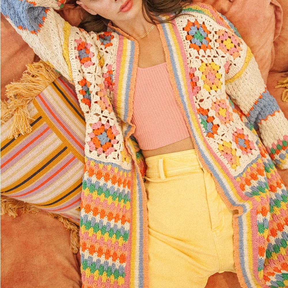 Colorful Crochet Cardigan